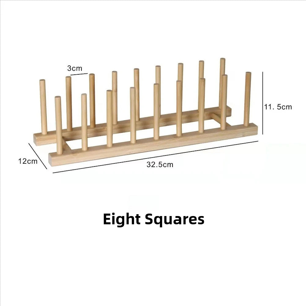 Diy Locker Bamboo Drain Rack Wooden Plate Rack
