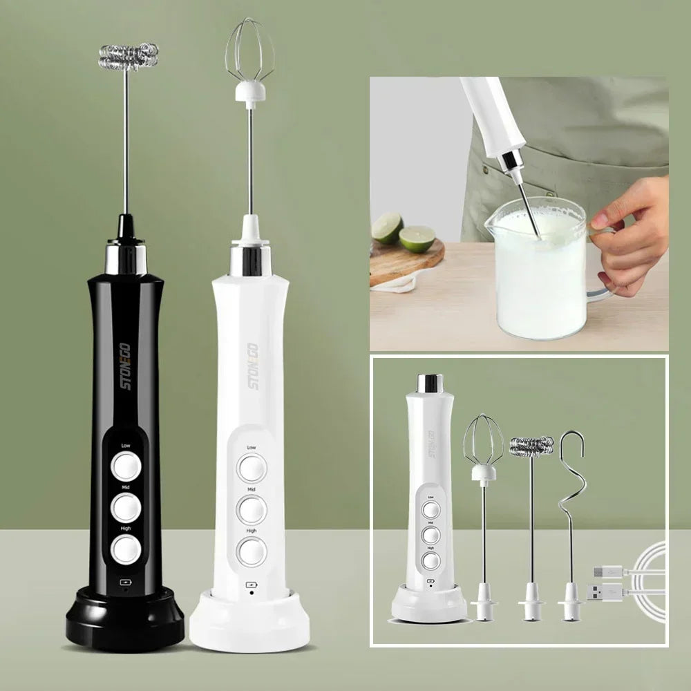 Usb Rechargeable Electric Milk Frother Mini Handheld Foam
