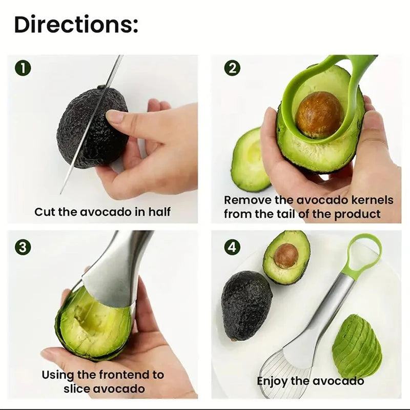 Avocado Slicer In Stainless Steel Avocado Cutter Peeler