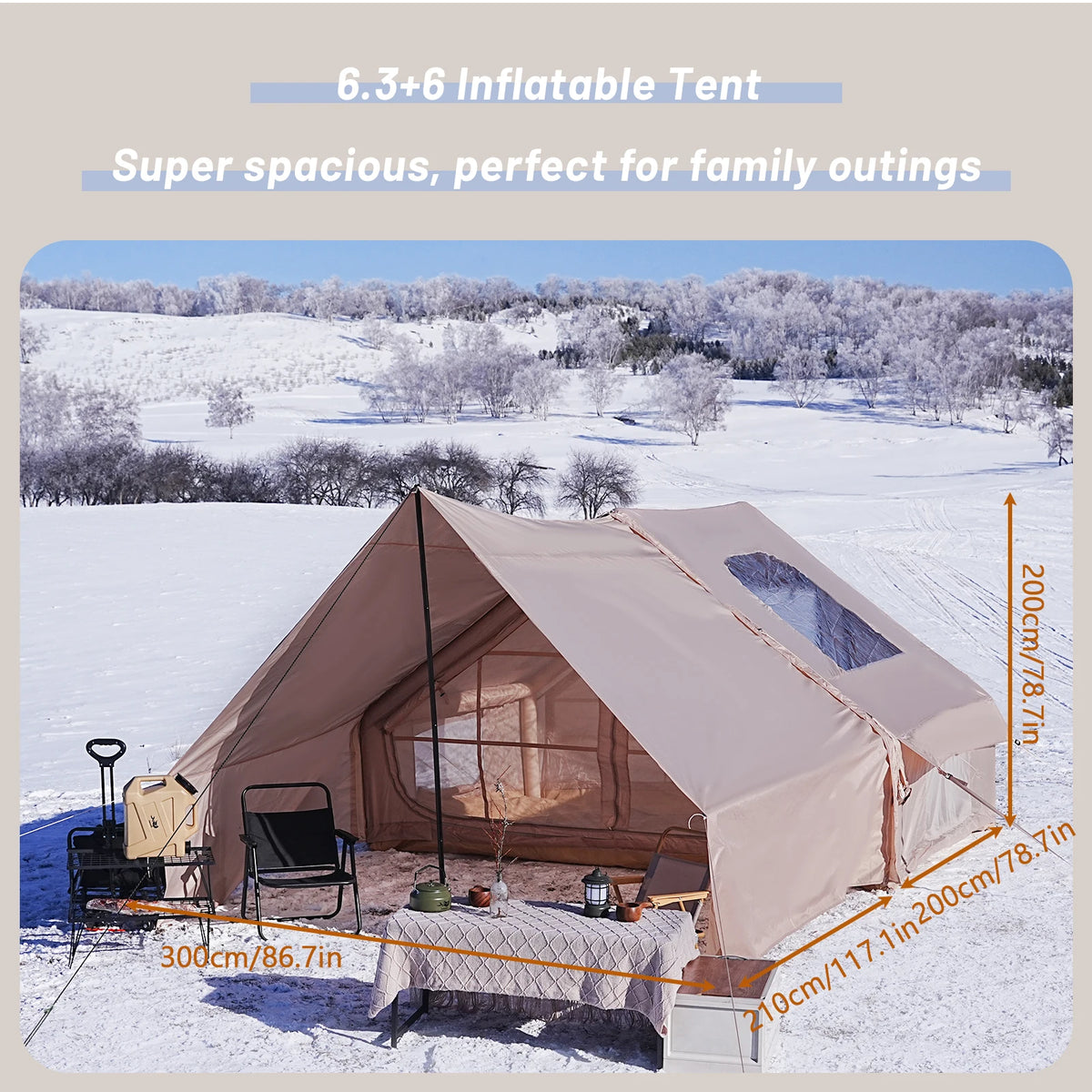 Pakicetus Inflatable Skylight Tent 4-6 Person Outdoor Family