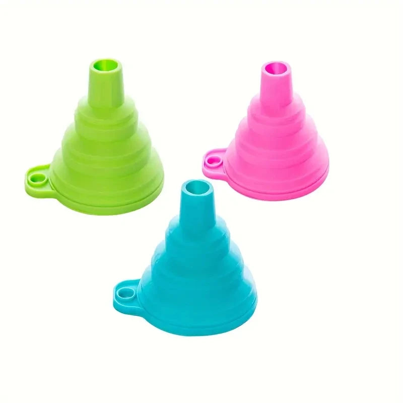 1pc/3pcs Silicone Collapsible Funnel Foldable Funnels Water