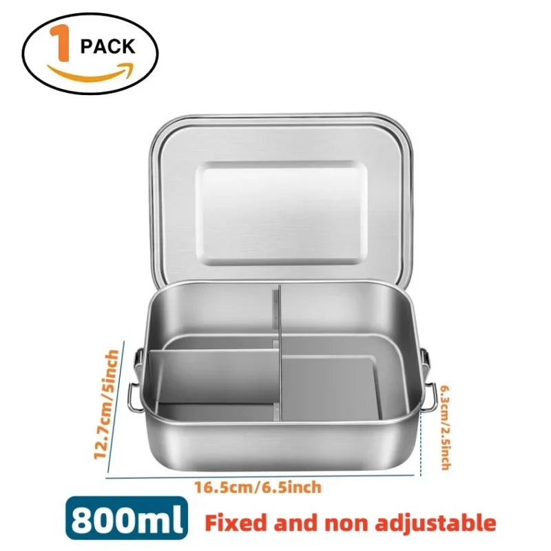 Stainless Steel Lunch Box Kids Adults Leak-Proof Bento