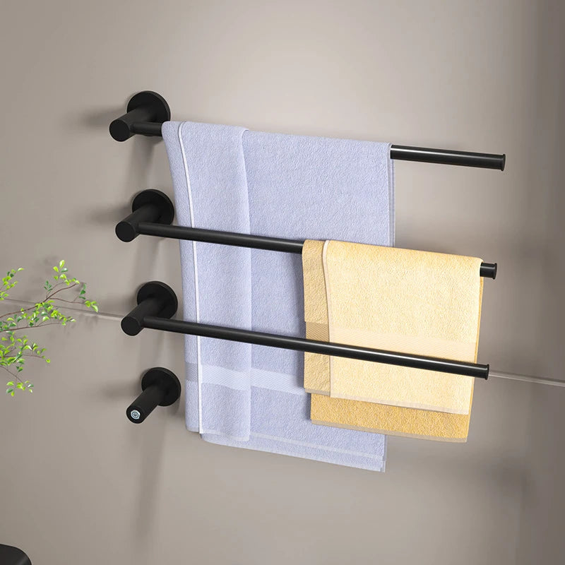 Oxg Black Bathroom Electric Bath Towel Rack Electric