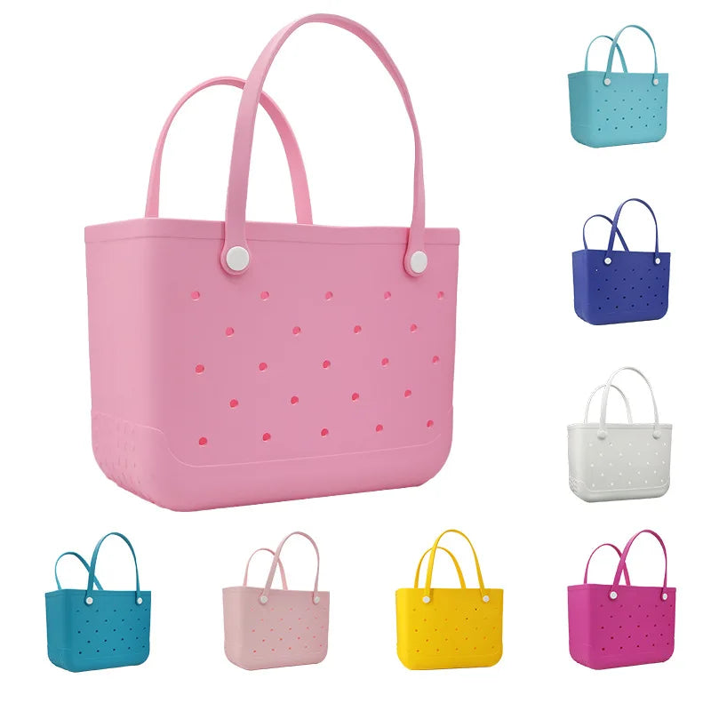 Durable Waterproof Eva Beach Bag Hole Pattern Handheld