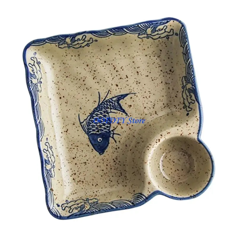 367a Square Ceramic Plate Including Hand Painted Vinegar