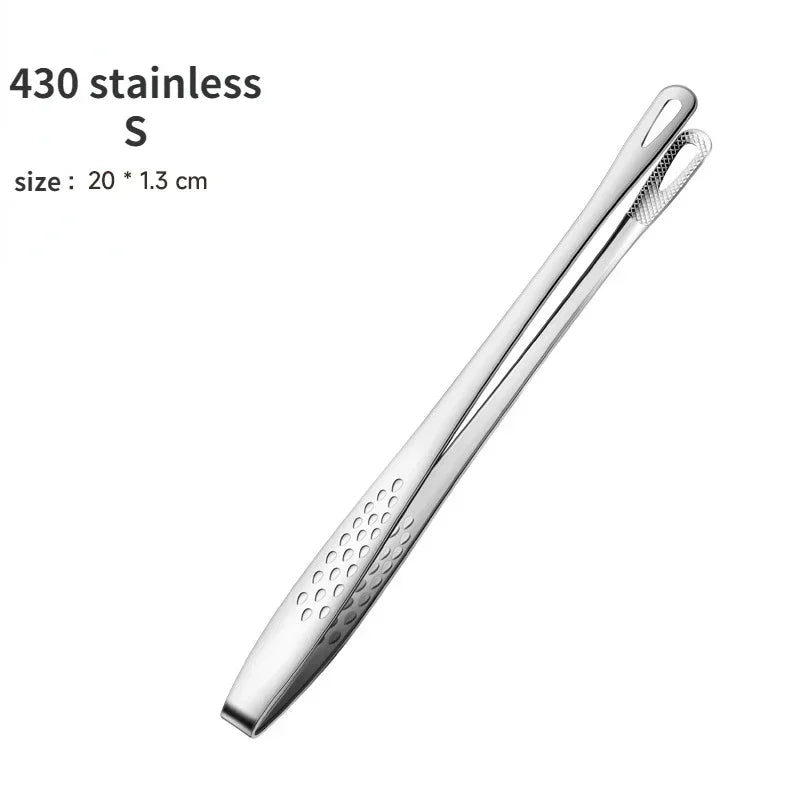 1pc 304 Stainless Steel Food Tongs Long Handle