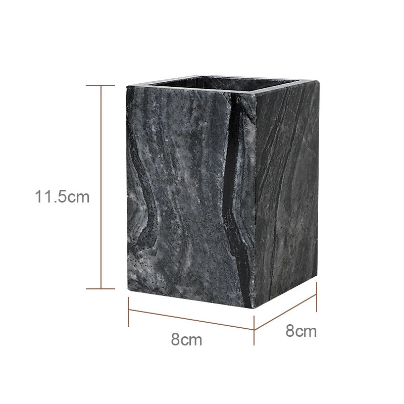 Black Natural Marble Stone Bathroom Luxury Toothbrush Holder