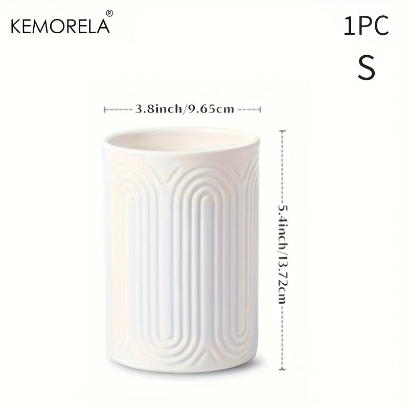 Ceramic Utensil Holder Organizer - Countertop Storage Jar
