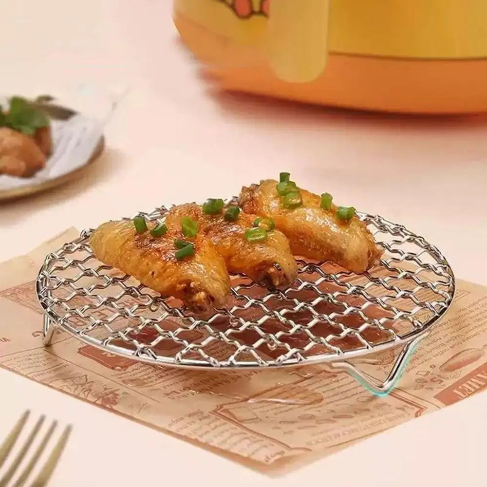 Round Air Fryer Rack Stackable Stainless Steel Grid