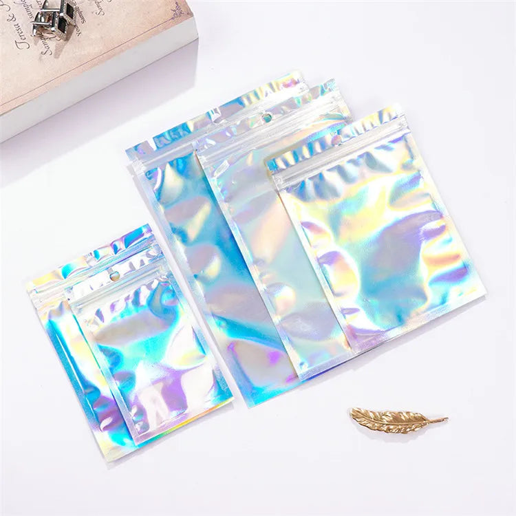 200pcs Resealable Translucent Holographic Storage Bag Hologram