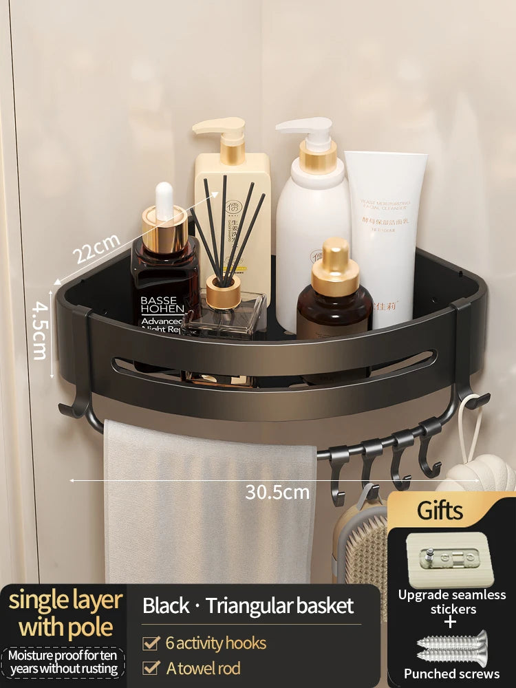 No Drill Sticker Walls Installation Aluminum Bathroom Shelf