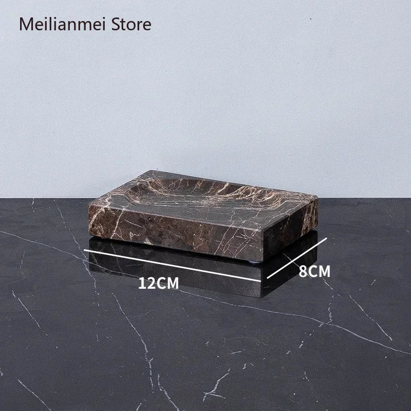 Dark Natural Marble Bathroom Brown Luxury Toothbrush Holder