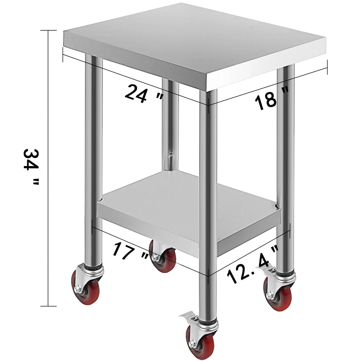 Succebuy Stainless Steel Prep Table Caster Wheels &