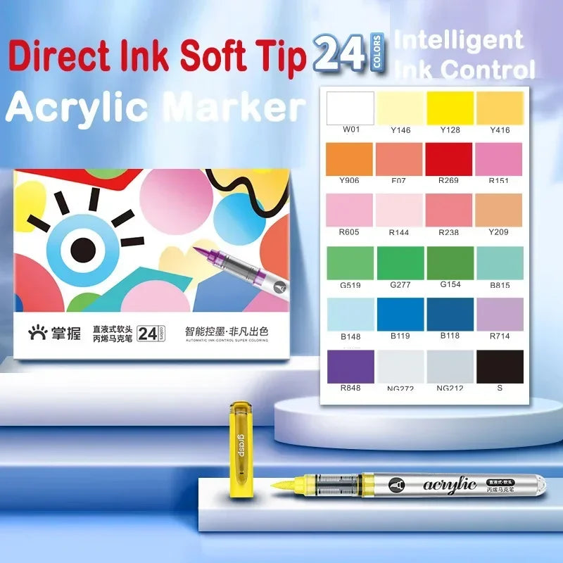 Grasp 120/1 Colors Acrylic Markers Brush Tip Paint