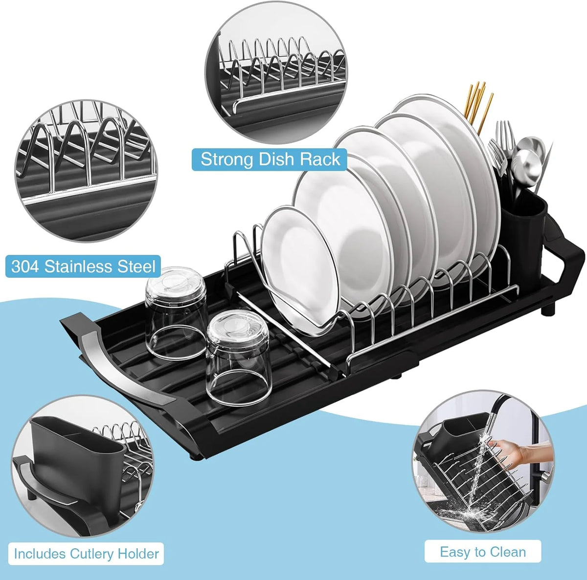 Expandable Dish Drying Rack Dish Racks Counter Adjustable