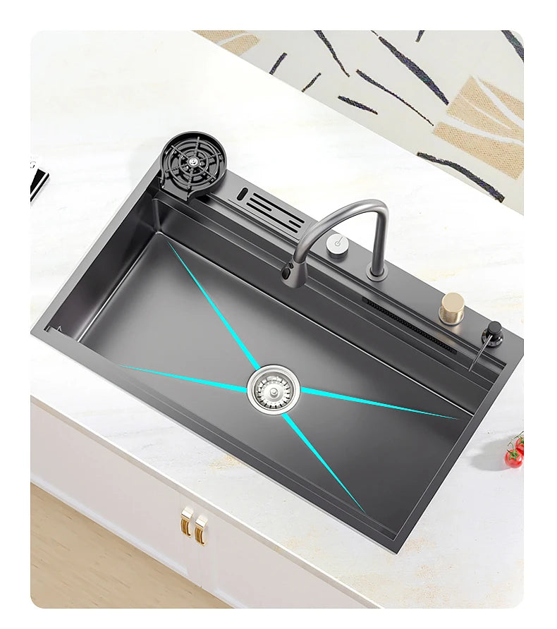 Waterfall Sink Nanometer 304 Stainless Steel Large Slot