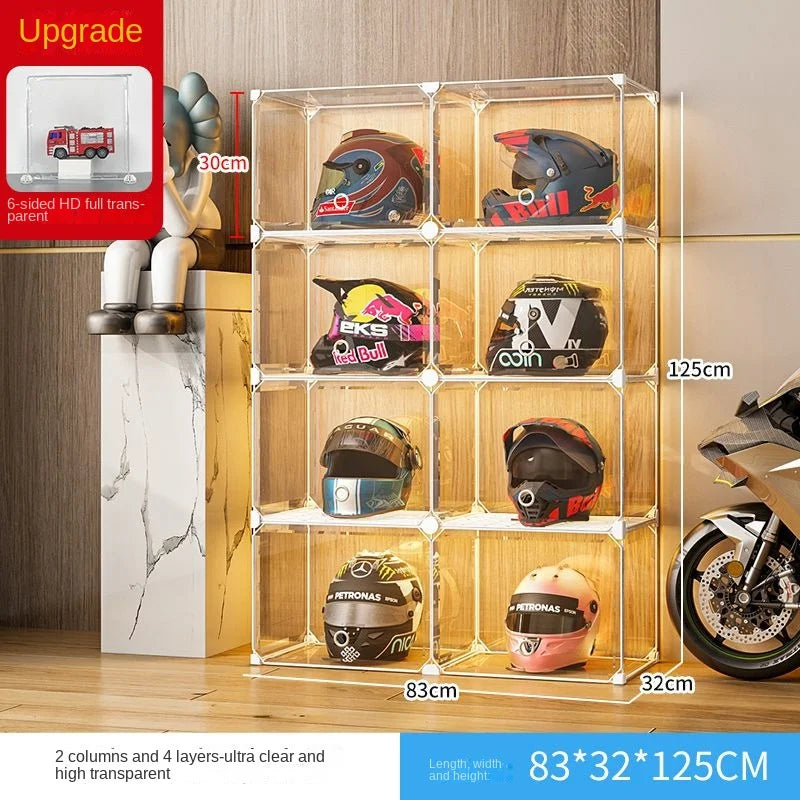 High Face Value Motorcycle Helmet Dustproof Storage Rack