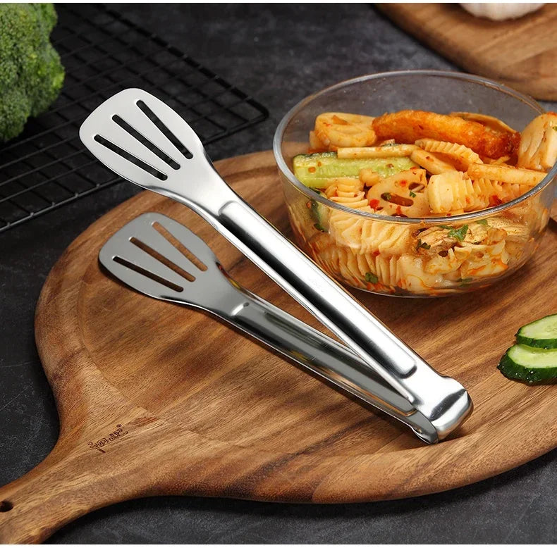 304 Stainless Steel Food Tongs Bbq Non Slip
