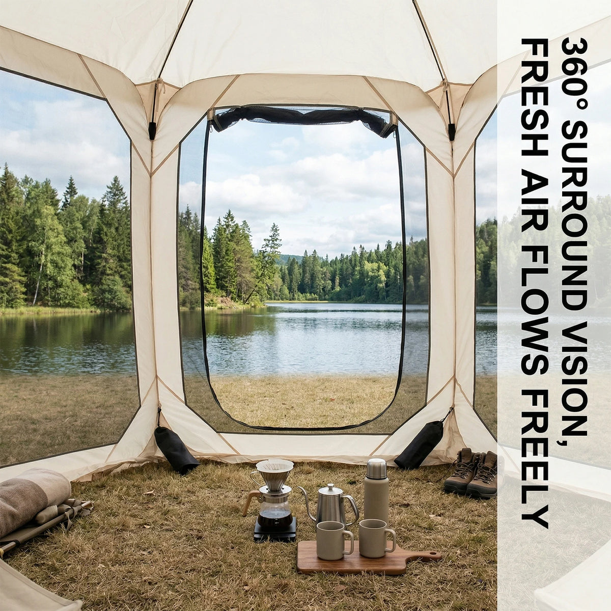 Uv Protective Pop-Up Screen Tent Sunshade Grasslands Beaches