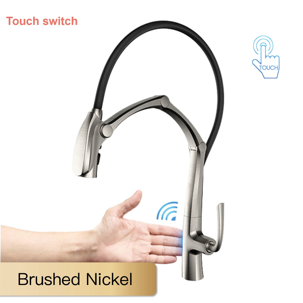 Aitana Gun Grey Luxury Brass Led Display Faucet