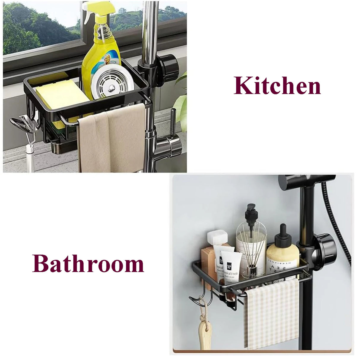 Faucet Organizer Sponge Holder Sink Adjustable Sink Organizer