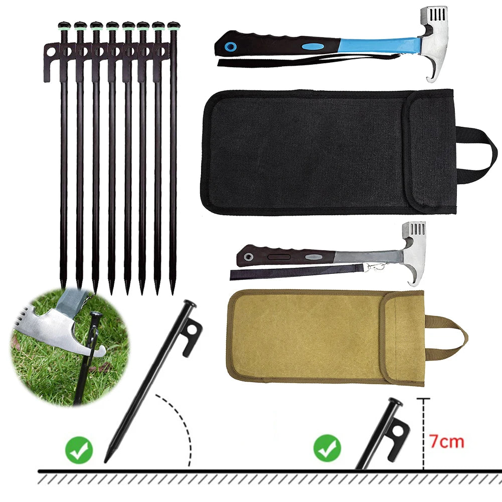8pcs Tent Pegs Forged Steel Tent Pegs Heavy