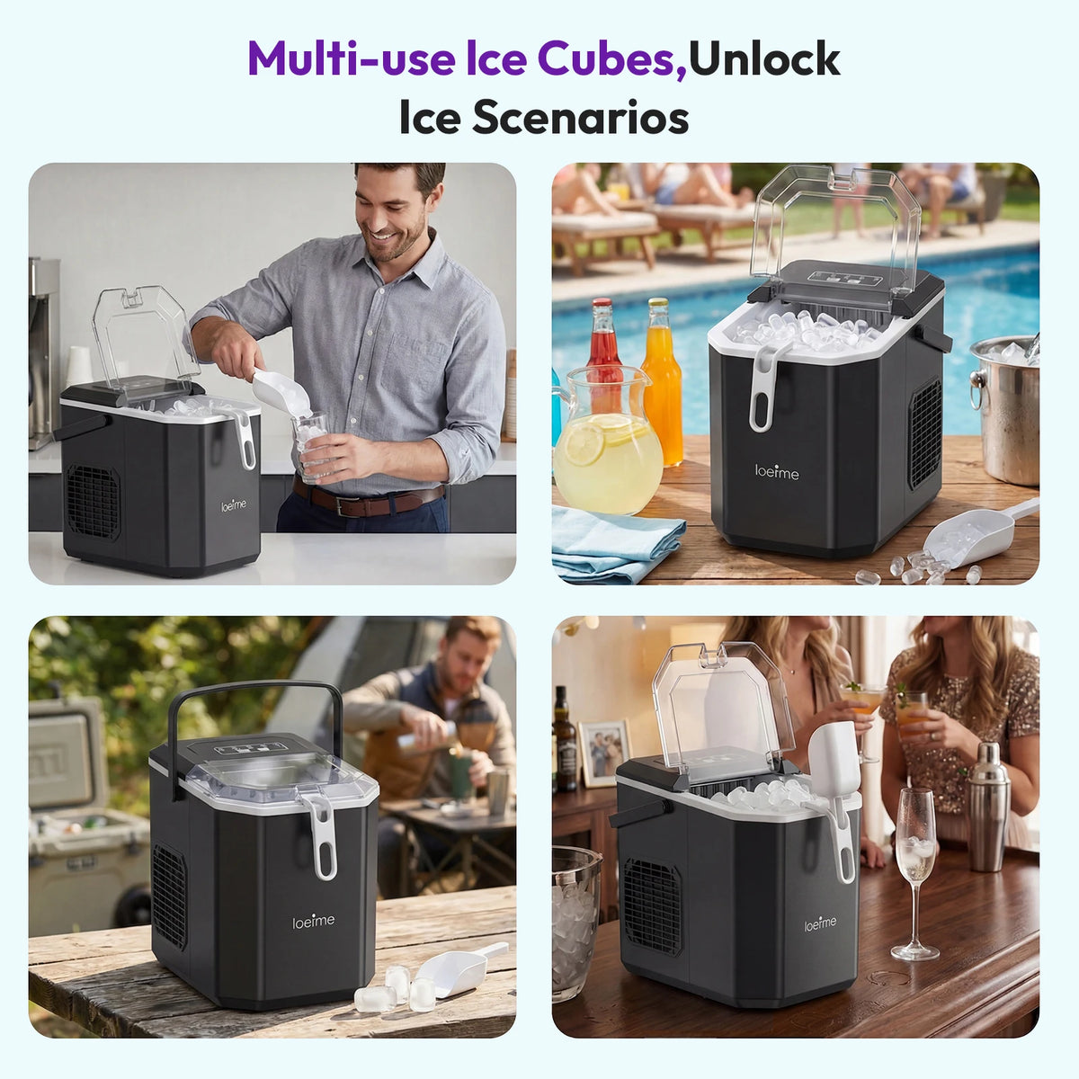 Loefme Desktop Fully Automatic Bullet Shaped Ice Maker