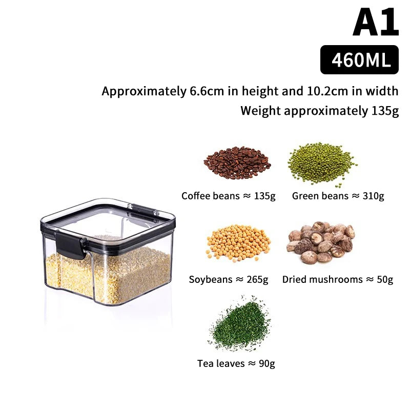 Airtight Sealed Plastic Food Storage Box Transparent Cereal