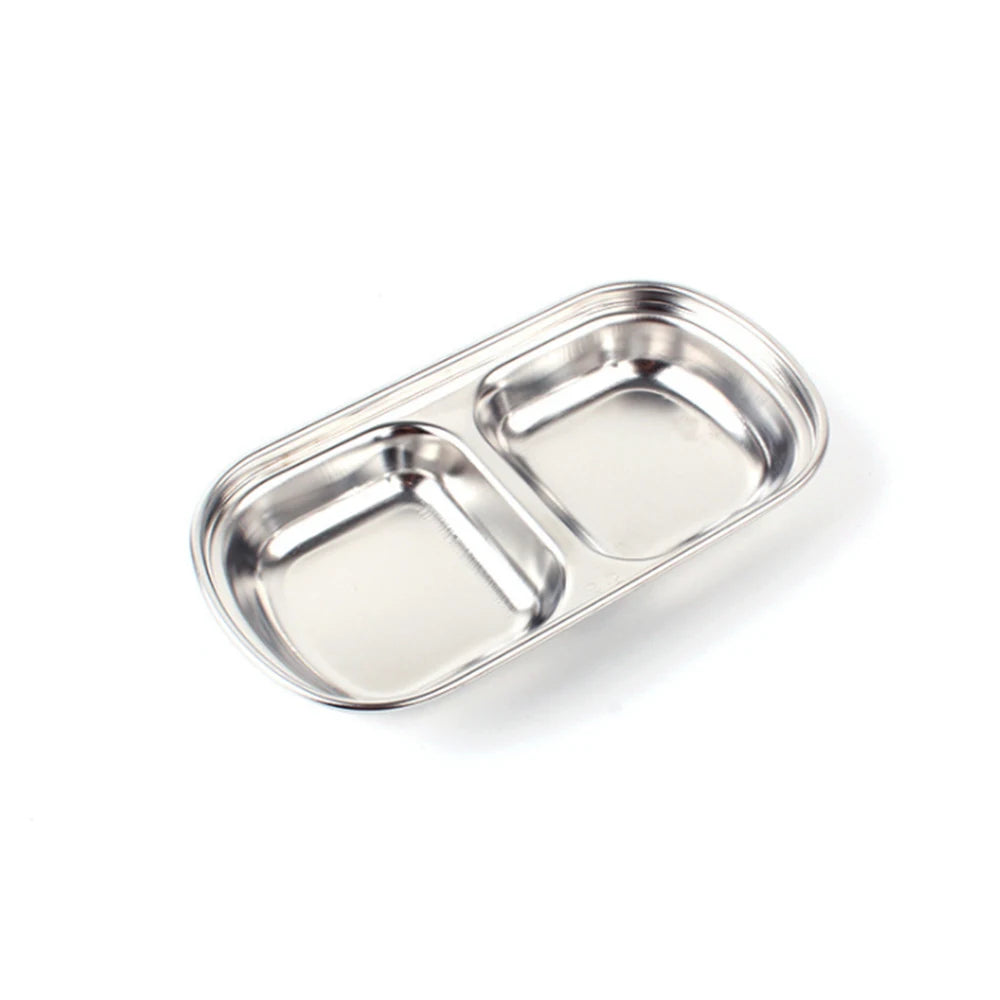Stainless Steel Outdoor Barbecue Dipping Dish Multi-Grid