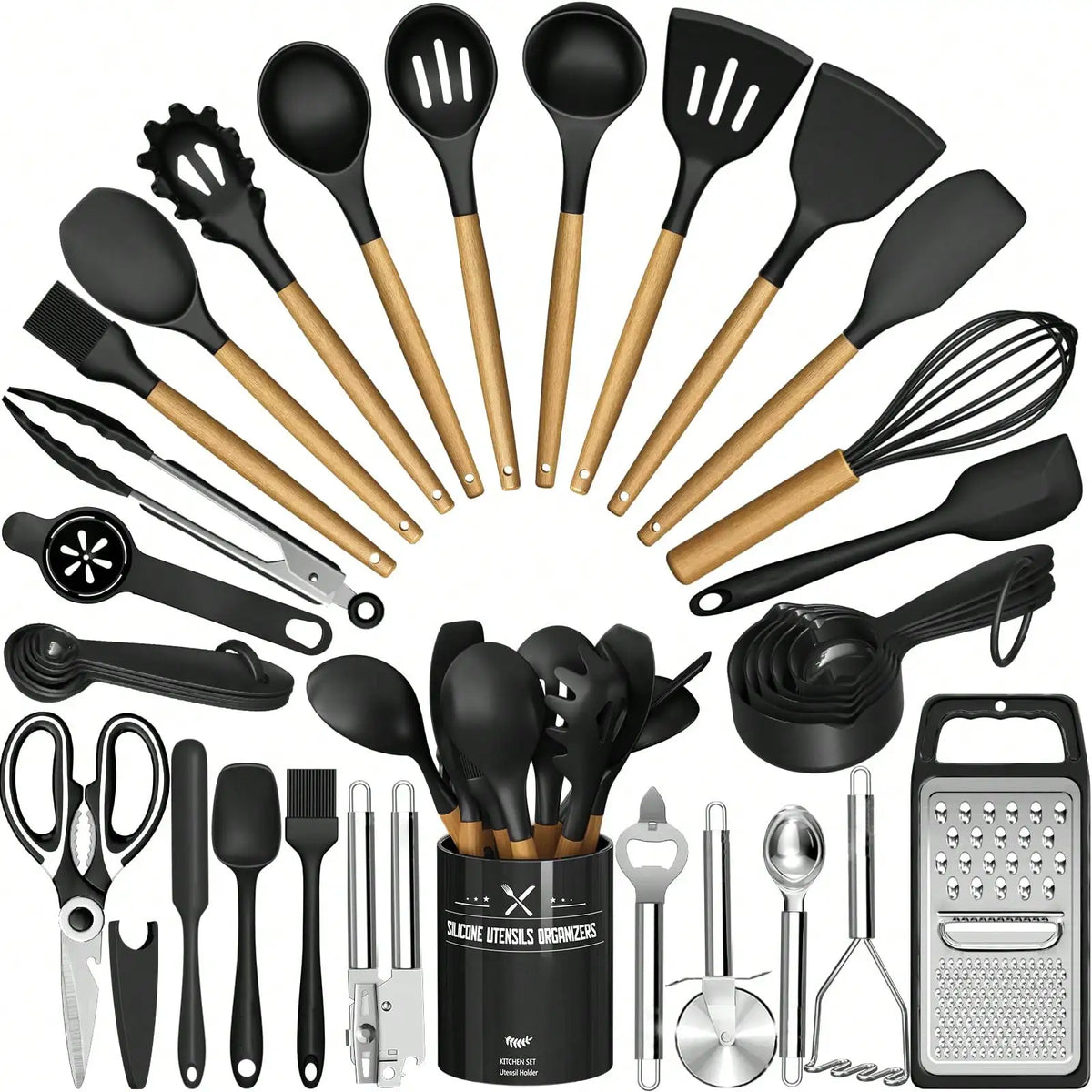 Silicone Utensils Modern Cooking Utensil 34 Black Heat