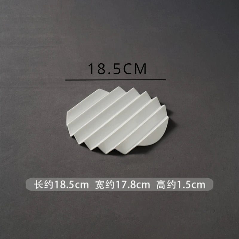 Ceramic Partition Dessert Plate Dish-Setting Of Supramolecular