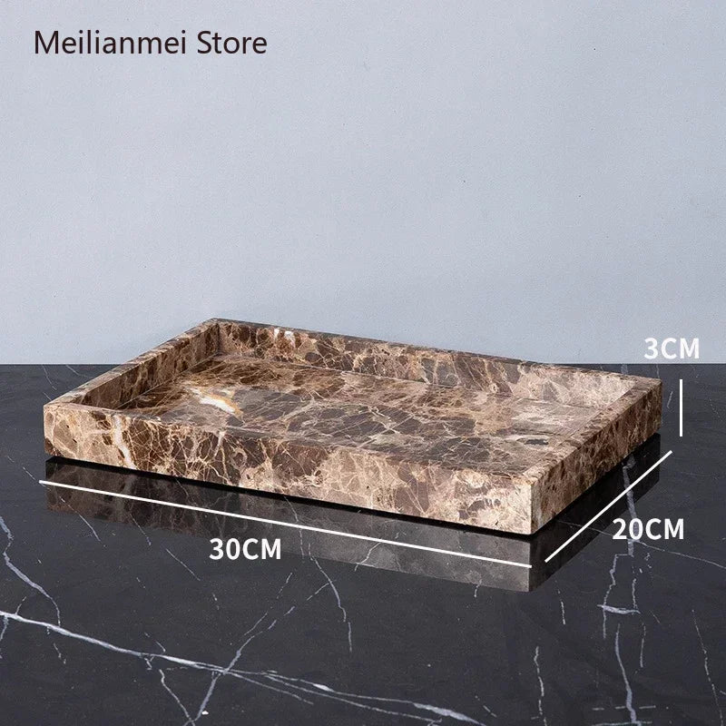 Dark Natural Marble Bathroom Brown Luxury Toothbrush Holder