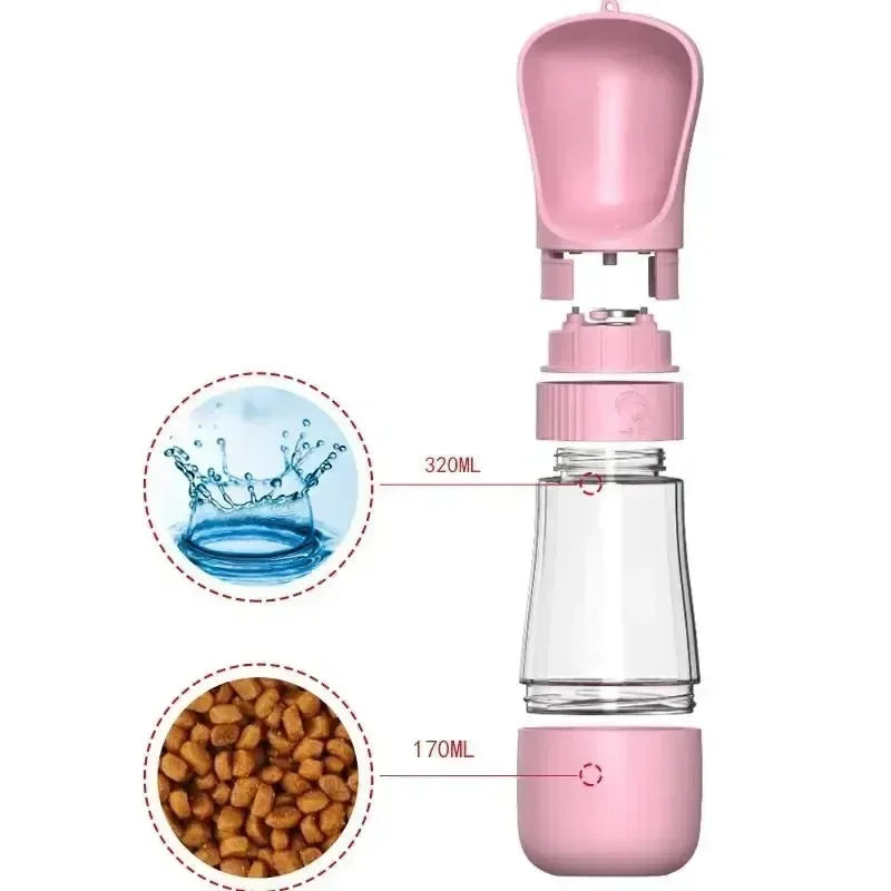 320ml Dog Water Bottle Food Container Travel In