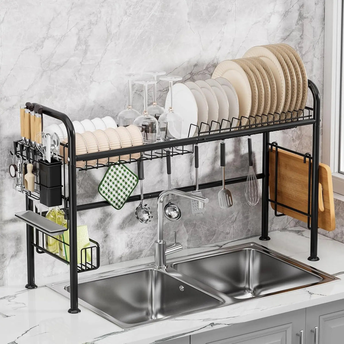 Over Sink Dish Drying Rack 1/2 Tier Above
