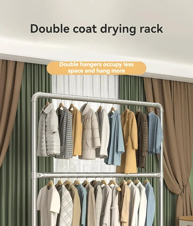 Floor Standing Clothes Rack Bedroom Hanging Clothes Rack