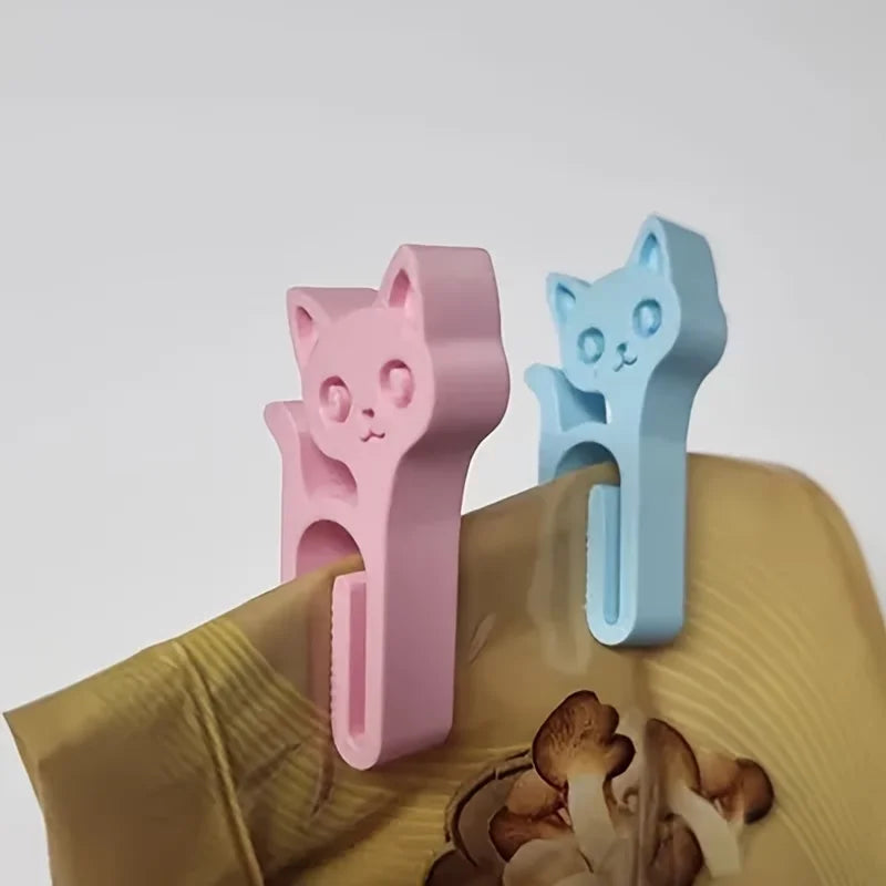3/6pcs Random Cat-Shaped Clips Seal Bags Envelopes &