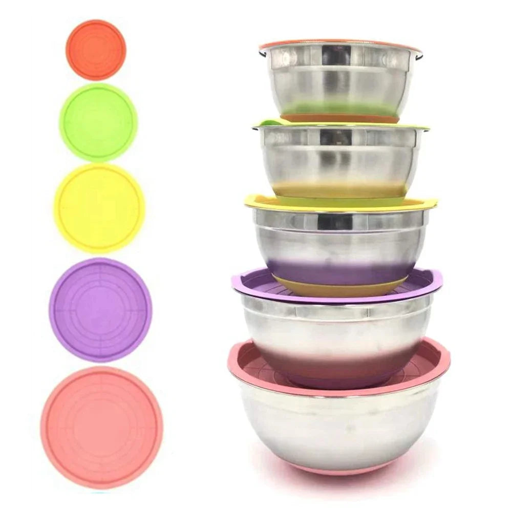 Colors Stainless Steel Mixing Bowl Lid Egg Mixer