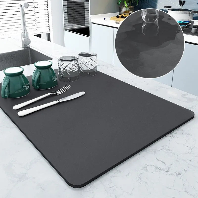 Large Super Absorbent Mat Coffee Dish Draining Mat