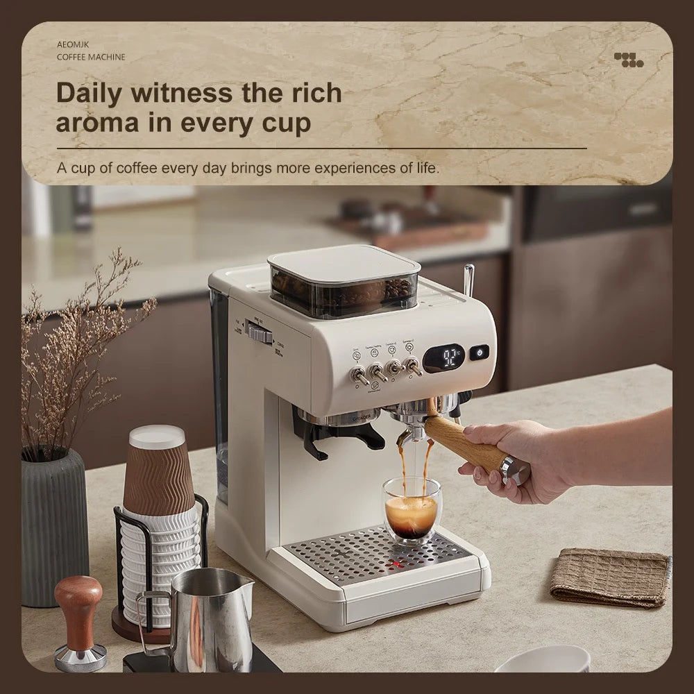Semi-Automatic Espresso Machine Built-In Grinder & Cold Dual