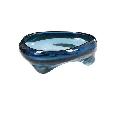 Glass Tray Geometric Triangle Transparent Glass Fruit Tray