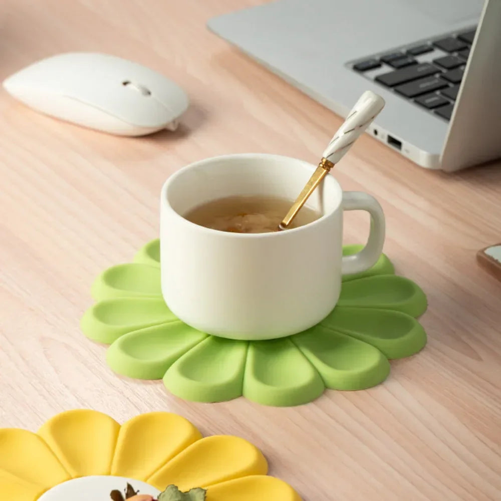Flower Heat Resistant Silicone Mat Drink Cup Coasters