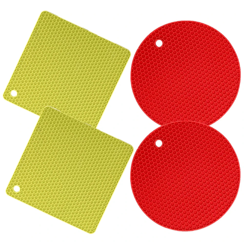 4pcs Silicone Mats Pot Holders Drying Mat Potholders