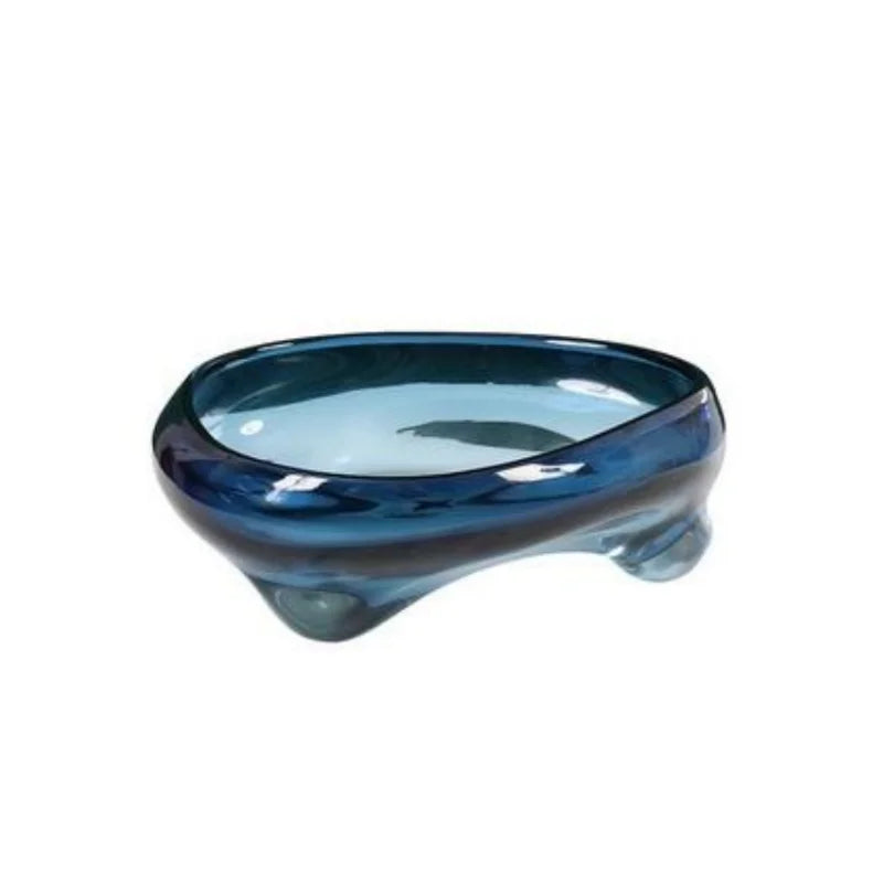 Glass Tray Geometric Triangle Transparent Glass Fruit Tray