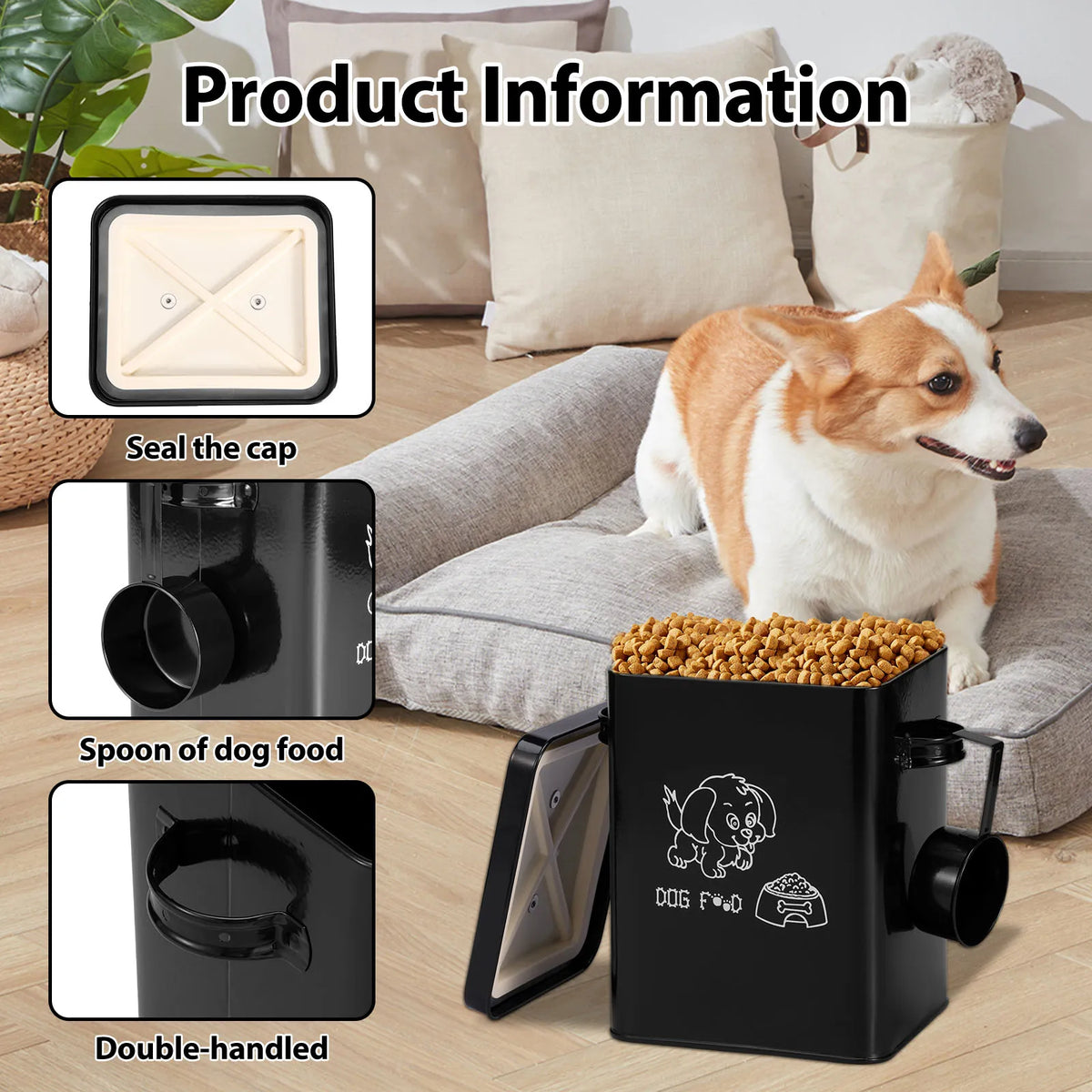 Pet Food Storage Box Metal Dog Food Storage