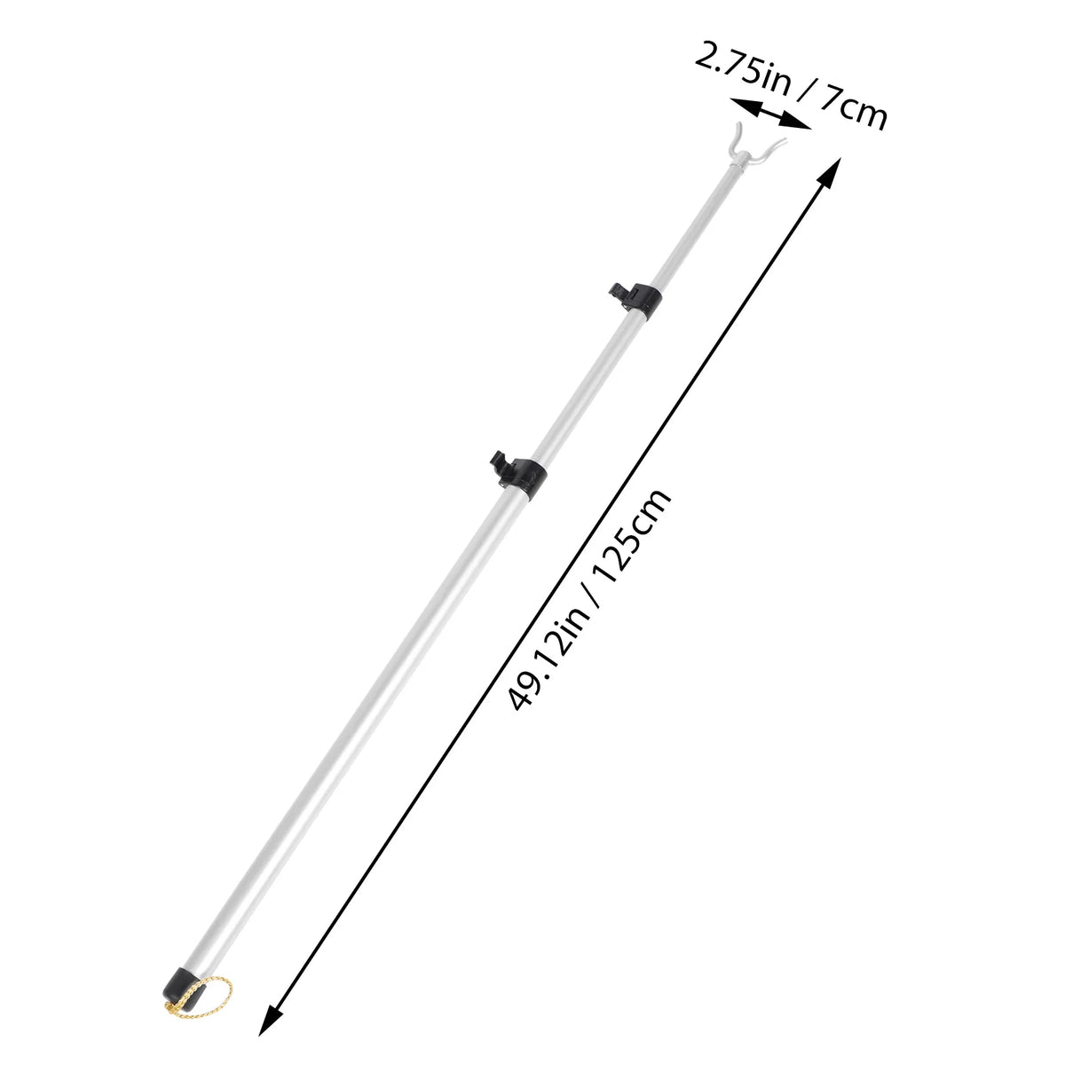 Silver Adjustable Telescopic Clothesline Pole Closet Hanger