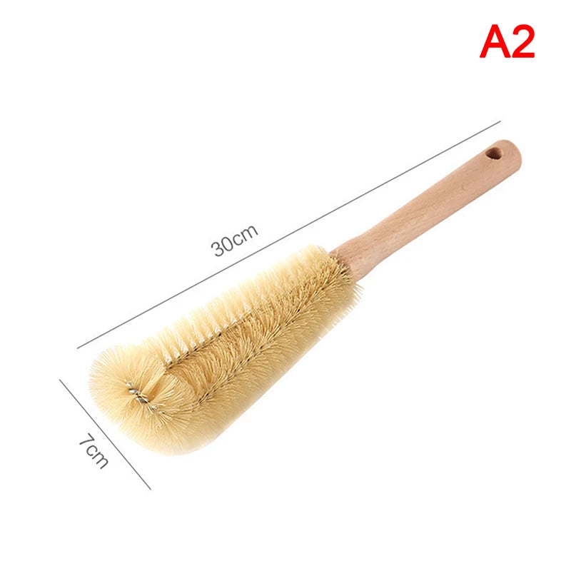 Wooden Long Handle Bottle Cleaning Brush Cup Scrubber