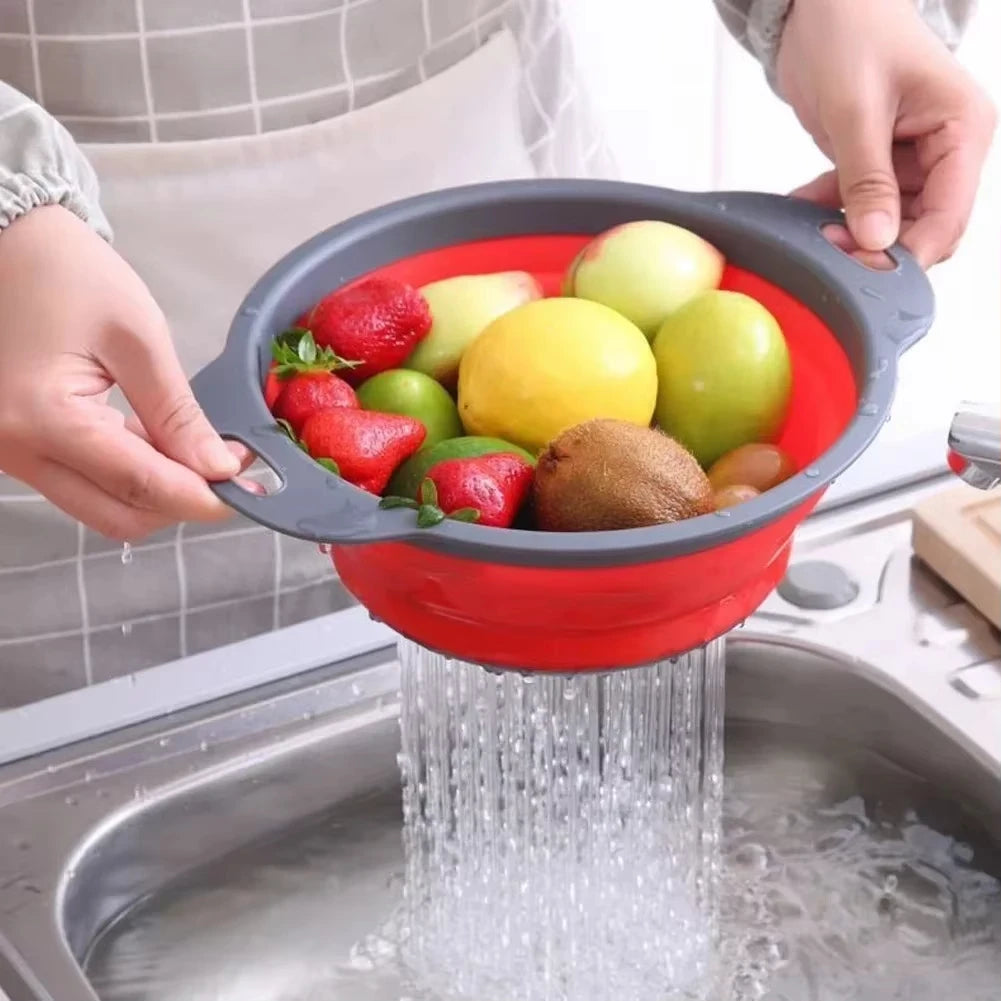Silicone Vegetable Fruit Cleaning Drainage Basket Cleaning Basket