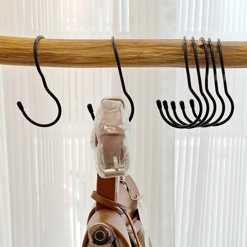 Shape Hooks Closet Hanging Twist Design Metal Bags