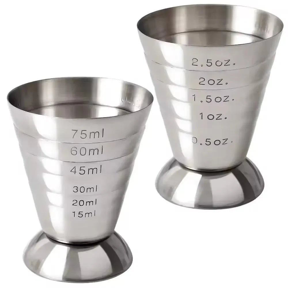 1pc 75ml Stainless Steel Measuring Cup Cocktail Mixing
