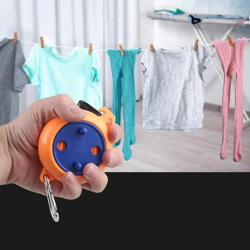 8m Non-Perforated Clothesline Retractable Travel Drying Rack